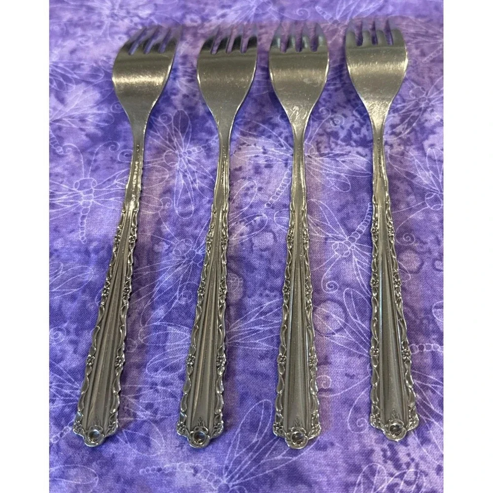 Oneida Cherie Dinner Forks‎ Fork Stainless Steel Flatware Set Of 4
